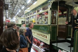 Waiting to board the tramcar
